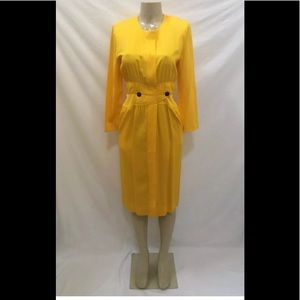 VTG Albert Nipon Women’s Size 8P Yellow Dress